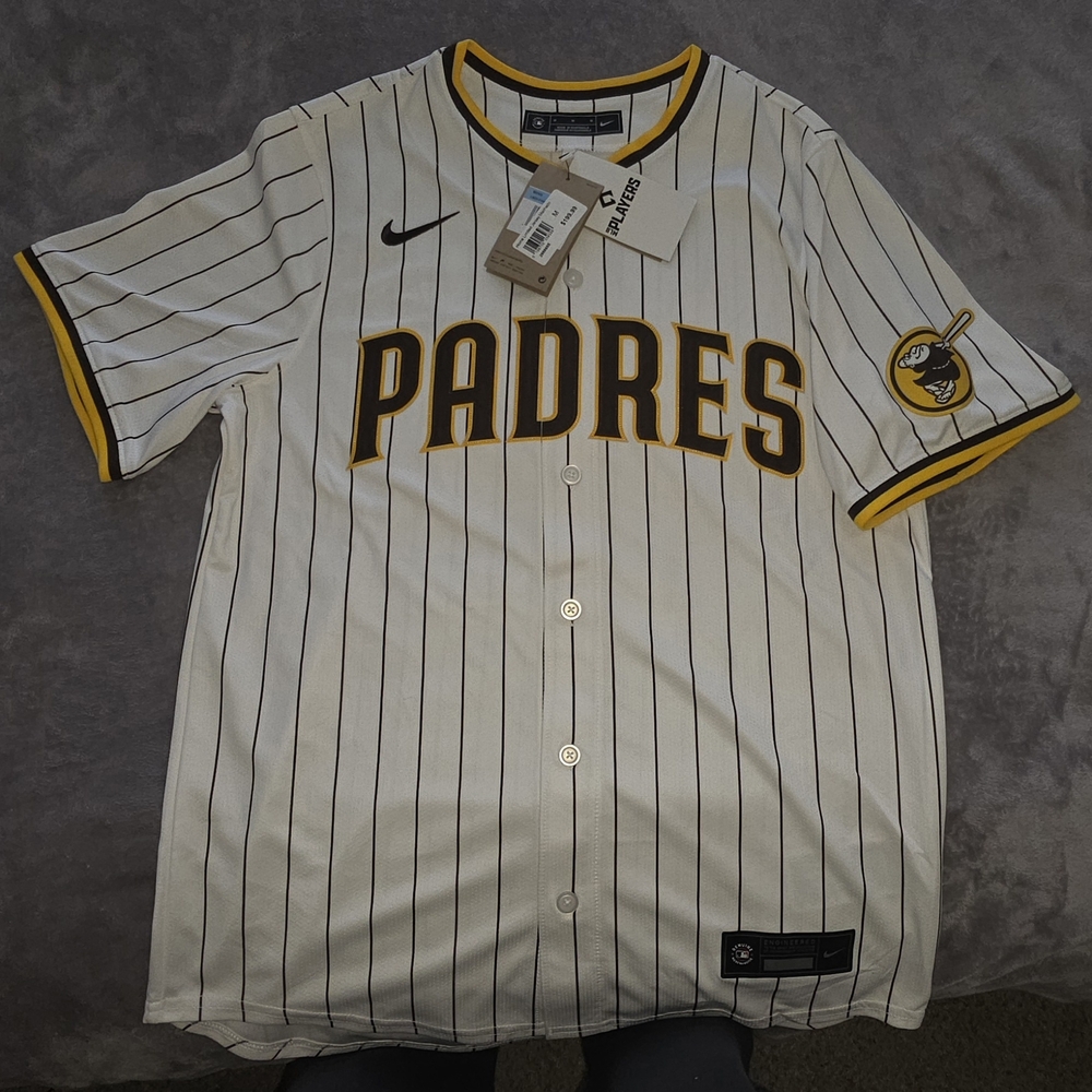 Nike Padres Machado #13 MLB Jersey White Pinstripe Men’s M 2023 Home Limited